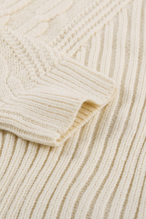 Strapped Cut Out Shoulder Turtleneck Sweater
